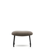 Belina Пуф для ног из светло-коричневой синели и стали с черной отделкой