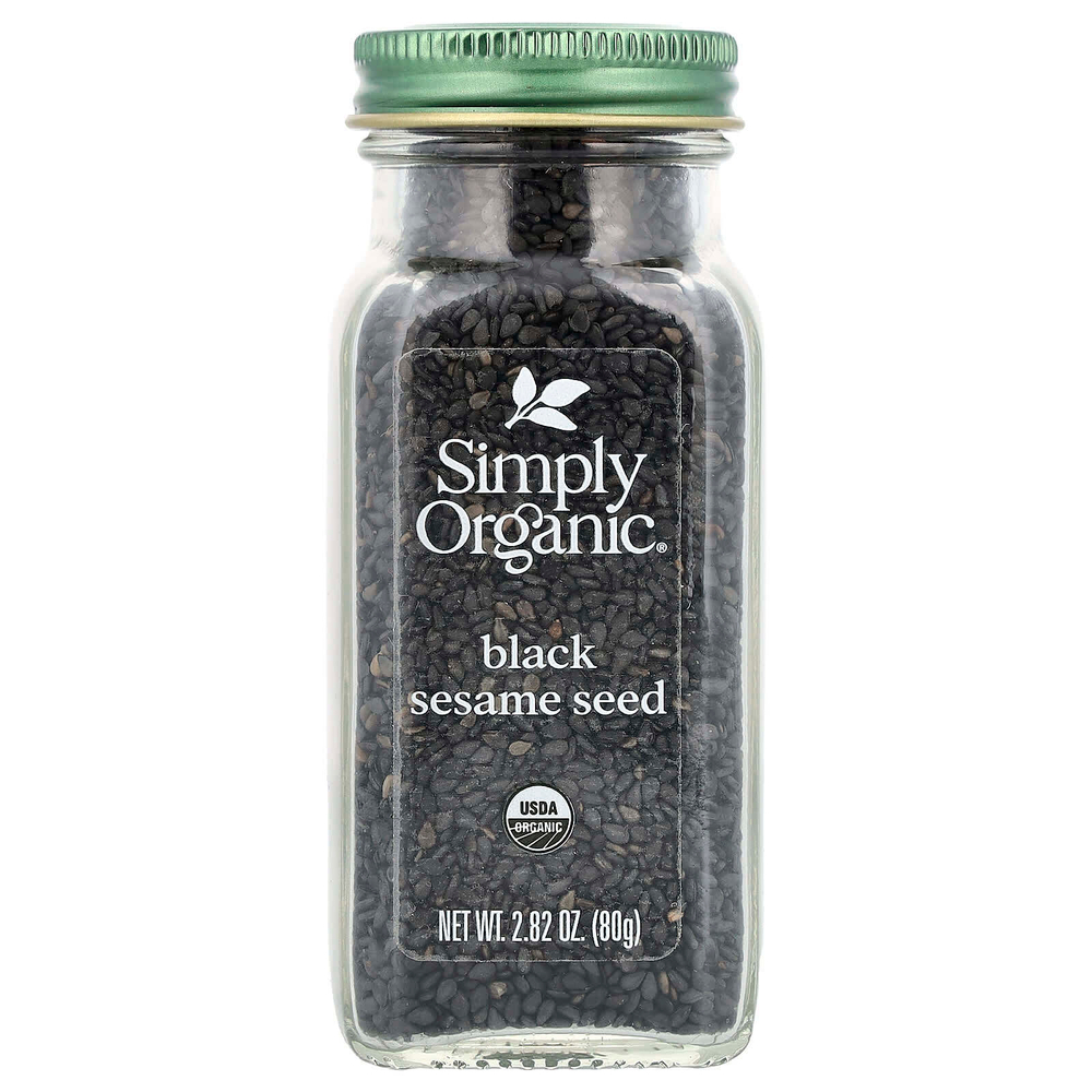 Simply Organic, Семена черного кунжута, 80 г (2,82 унции)