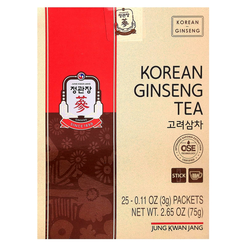 JungKwanJang, Чай с корейским женьшенем, 25 пакетиков по 3 г (0,11 унции)