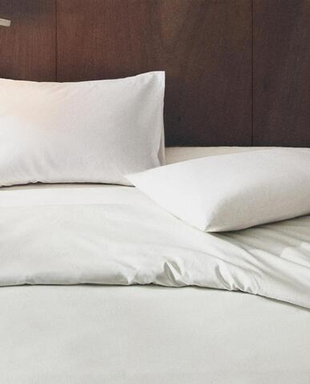 ZARA HOME ОДНОТОННЫЙ ПОДОДЕЯЛЬНИК (500 НИТЕЙ), БЕЛЫЙ