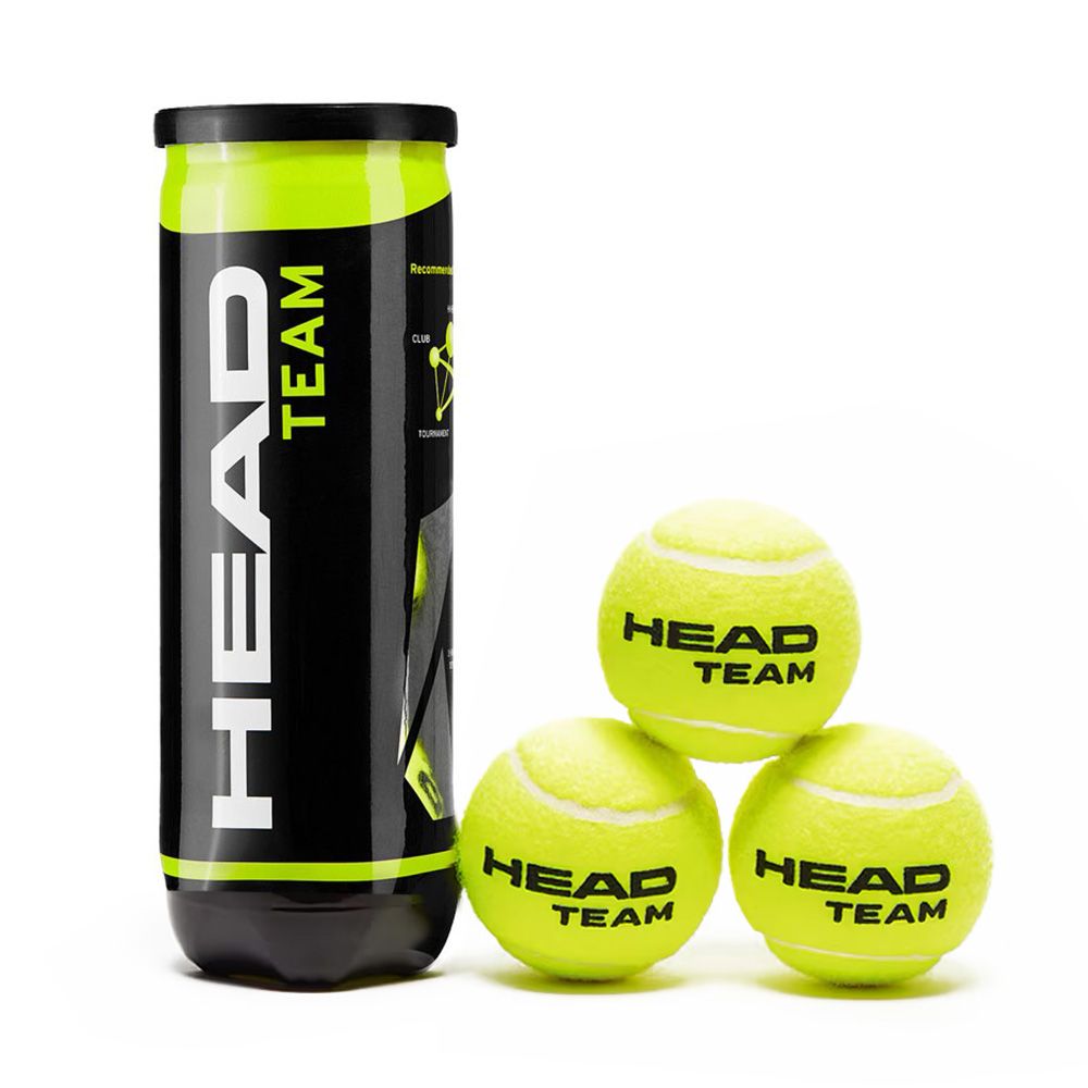 Мяч теннисный HEAD Team 3B, 575703, уп.3 шт, одобр.ITF, фетр, нат.резина, желтый