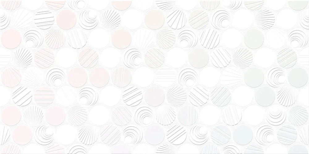 Декоративная плитка ALMA Ceramica DWU09BOL001 Bolle 50x24.9 белая / розовая глянцевая с орнаментом