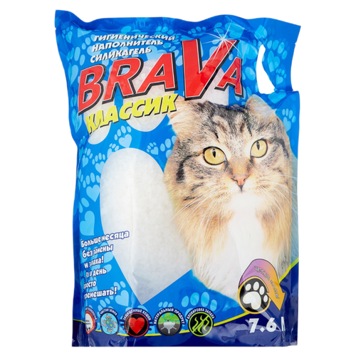 Brava наполнитель силикагелевый для кошек классик