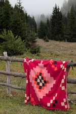 Плед из хлопка по мотивам башкирских орнаментов из коллекции cultural heritage, 130х180 см