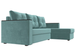 Диван угловой Атланта без стола правый угол, Бирюзовый, Велюр, 117034