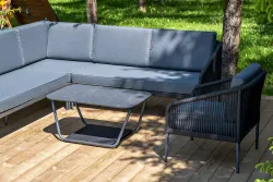 "Канны" модульная угловая лаунж-зона из роупа (веревки), цвет темно-серый