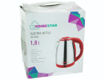 Чайник электрический 1,8л Homestar HS-1028 стальной, красный