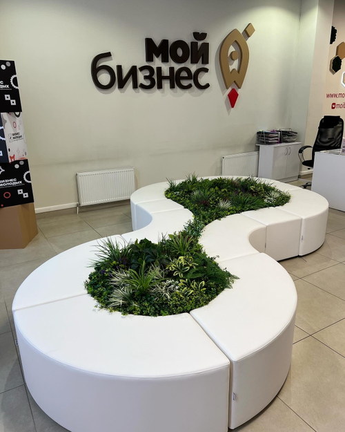 Озеленение искусственными растениями офисного пространства «Фонда развития бизнеса Краснодарского края»в инновационном центре «Аквариум»