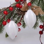 Ёлочные игрушки «Таинственное очарование» Капля 8 см (набор 2шт), белый