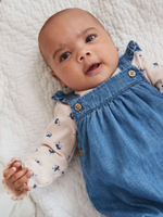 Комбинезон и боди в комплекте для девочки Next Q94-781, Синий, Молочный