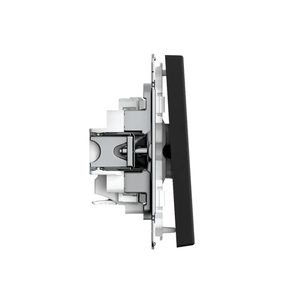 ARTGALLERY 1-клавишный ВЫКЛЮЧАТЕЛЬ КНОПОЧНЫЙ, 10А, механизм, быстрозажим. клем., КАРБОН