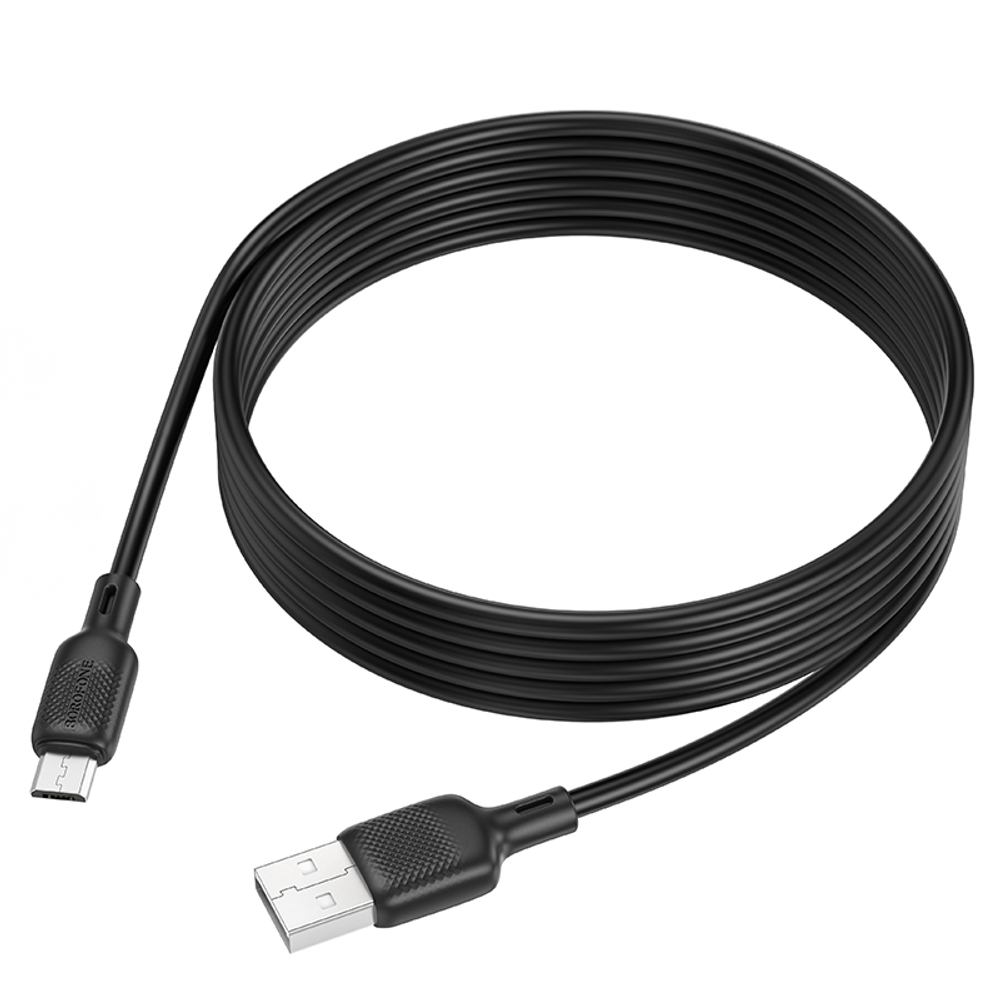 Кабель USB - Micro BOROFONE BX113 Silicone (черный) 2м