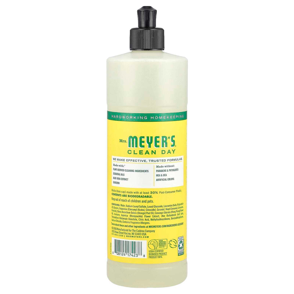 Mrs. Meyers Clean Day, Мыло для посуды, с ароматом жимолости, 473 мл (16 жидк. унц.)