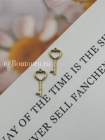 Подвеска "Ключ в форме сердца" золотистая 22х10мм