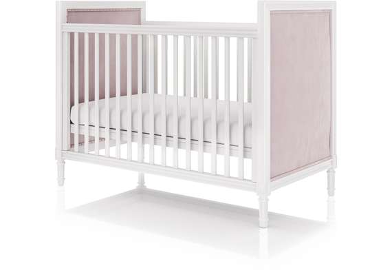 Кроватка Elit (белый, розовая ткань)