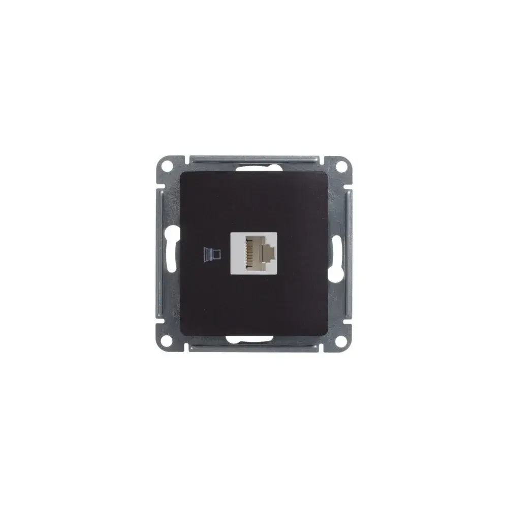 GLOSSA РОЗЕТКА компьютерная RJ45 кат.5Е, ШОКОЛАД