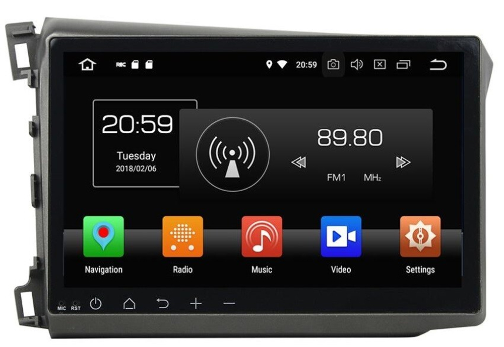 Магнитола для Honda Civic 9 2012 седан - Carmedia KD-1056-P6, монитор 10" на Android 10, 4/64ГБ