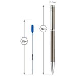 Ручка шариковая Delucci "Stella" синяя 1,0мм, корпус оружейный металл/серебро, кристал, подарочная упаковка