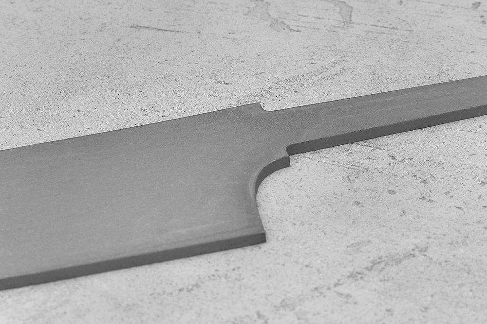 Заготовка для ножа, сталь Elmax 2,6мм. Модель "Геликон ГШ200" с клинком 200мм, ТО 61-62HRC