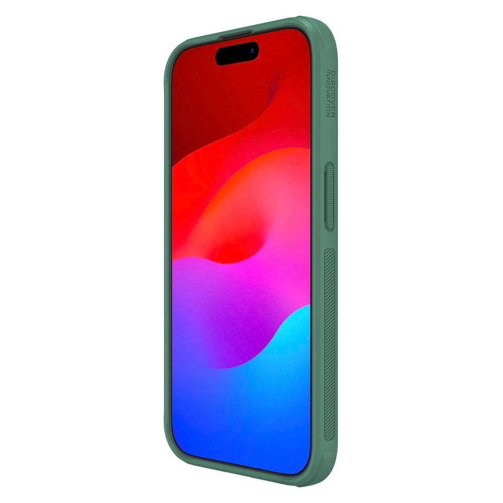 Усиленный зеленого цвета (Deep Green) от Nillkin c поддержкой зарядки MagSafe для iPhone 15 Pro, серия Super Frosted Shield Pro Magnetic Case