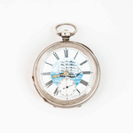 Карманные серебряные часы с парусником