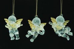 Украшение"Ангелочек" цвет золото-серебро,3 вида,цена за 1 шт.6,3 см. (151646)
