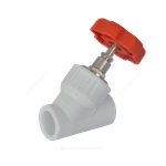 Клапан (вентиль) PP-R запорный белый Дн 25х45гр внутренняя пайка VALFEX 10174025