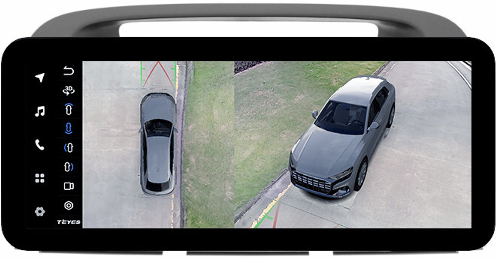 Магнитола Toyota Camry 30 2001-2006 (рамка графитовая) - Teyes LUX ONE 360 монитор 12.3" 2K QLED на Android 10, 6Гб+128Гб, CarPlay, 4G SIM-слот, 4 камеры в комплекте
