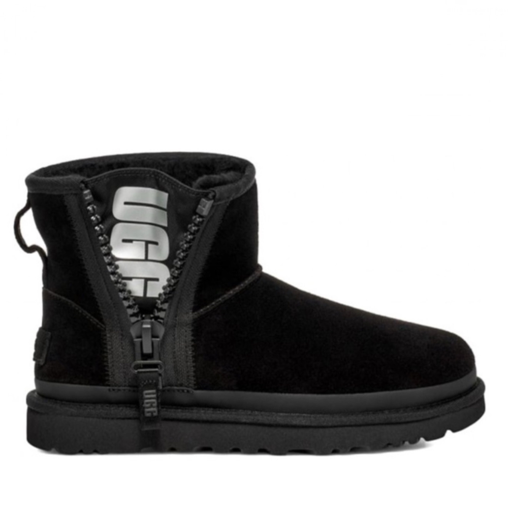 Ugg Classic Mini Zipper Tape Logo Black