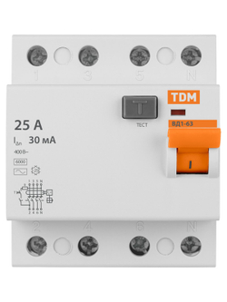 УЗО ВД1-63 4Р 25А 300мА TDM