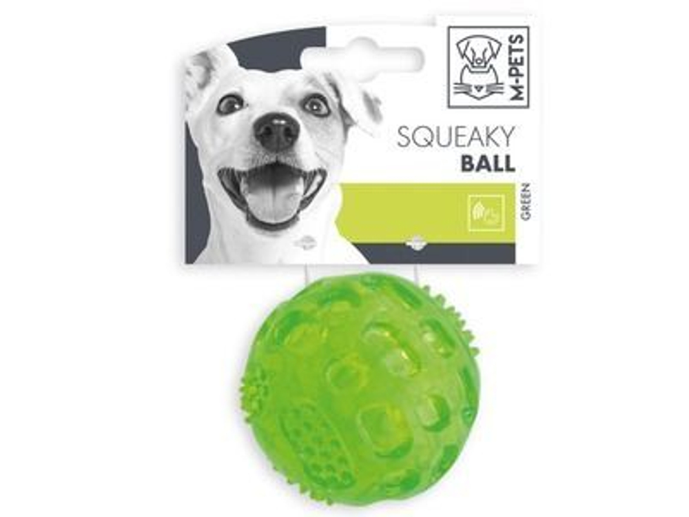 M-PETS Игрушка для собак мяч-пищалка, диаметр 6,3 см, цвет зеленый