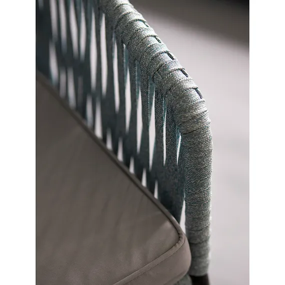 Плетеный стул Asar, черный/серо-голубой