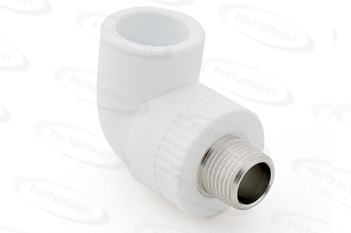 Угольник комбинированный PPR наружная резьба 25х 1/2,  белый, РТП (100/25)