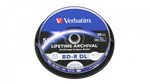 Оптический диск Verbatim BD-R DL 50GB 6X MDISC Lifetime archival Inkjet Printable, Spindle, 10 шт