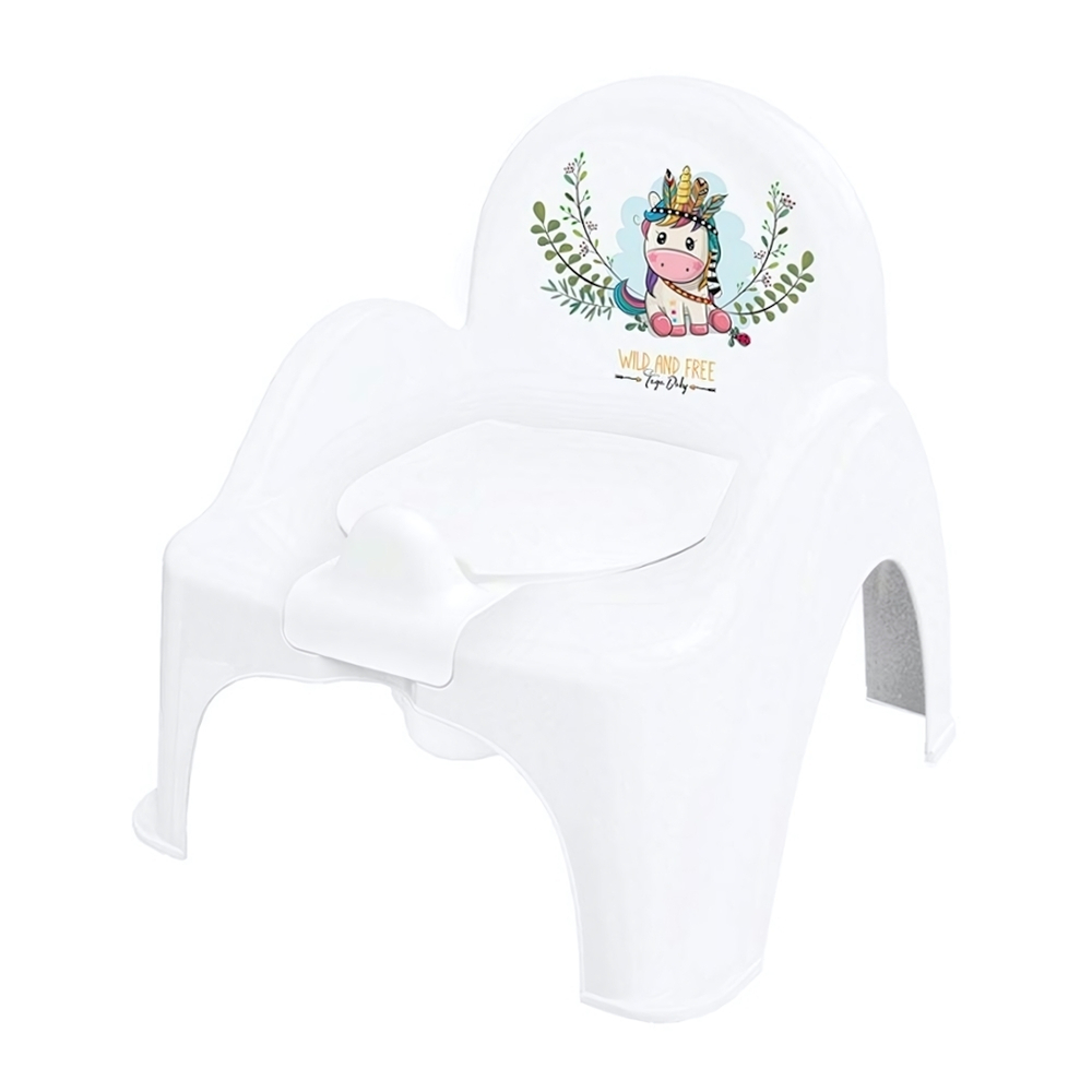 Горшок-стульчик Дикий запад "Единорожка" белый антискольз. (Tega)