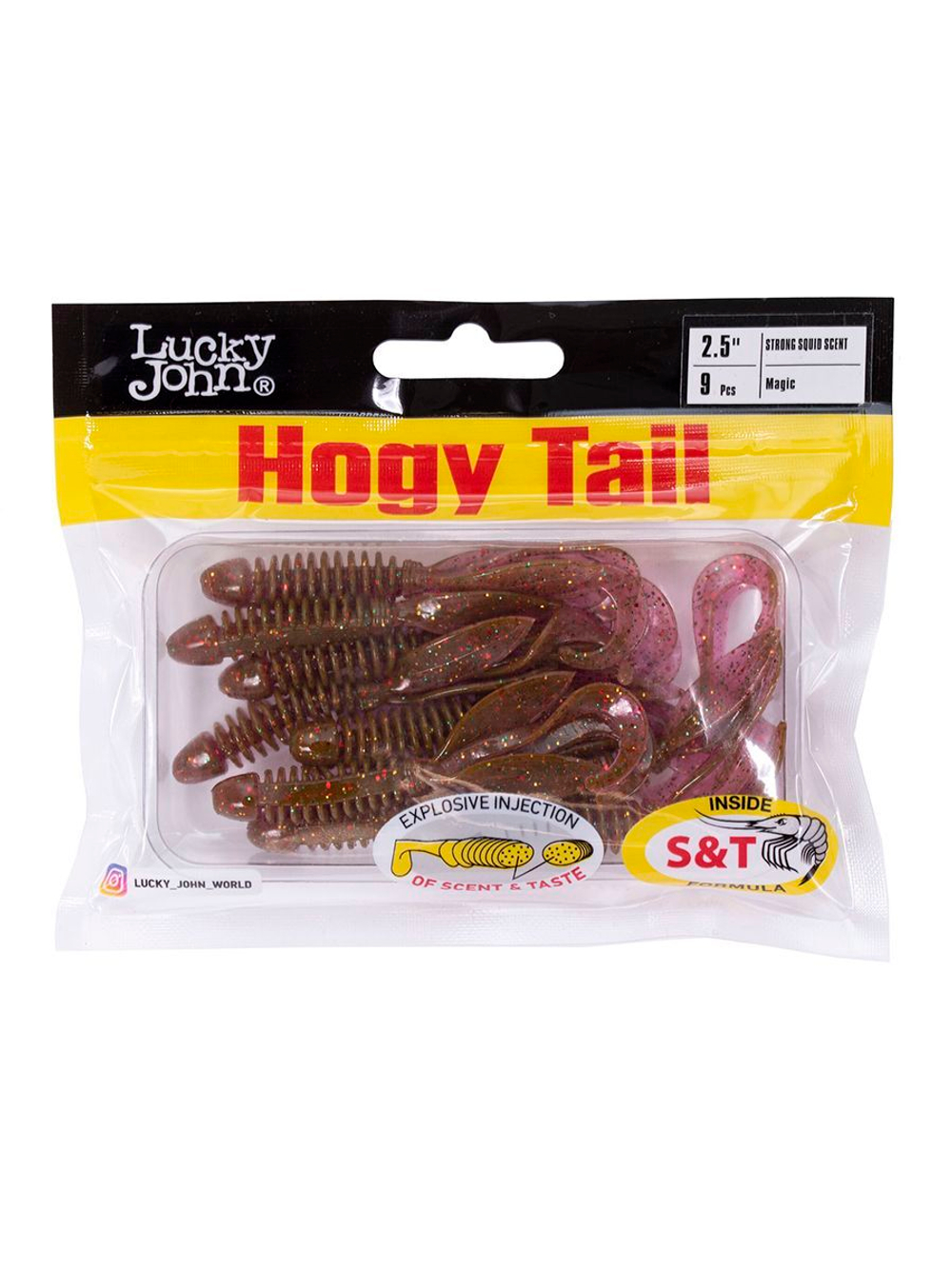 Твистеры съедобные искусственные LJ Pro Series Hogy Tail 2,5in (06.35)/S19 9 шт. в упак.