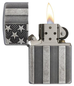 Зажигалка Zippo Armor™ с покрытием Antique Silver Plate™, латунь/сталь, серая, матовая, 36x12x56 мм