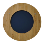 Зеркало настенное круглое Пиафорте 81х81 см с деревянной рамой / зеркало в прихожую из массива сосны, цвет орех