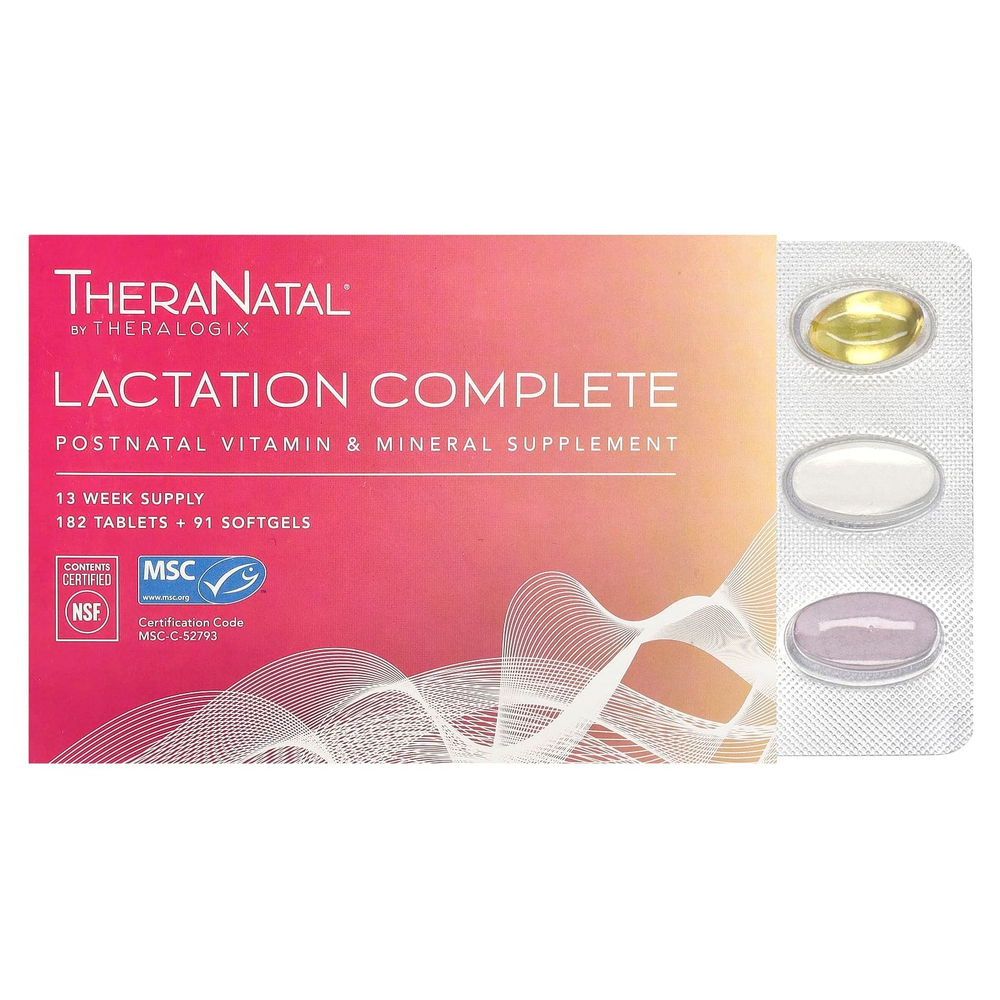 Theralogix, TheraNatal, для лактации, 182 таблетки + 91 мягкая таблетка