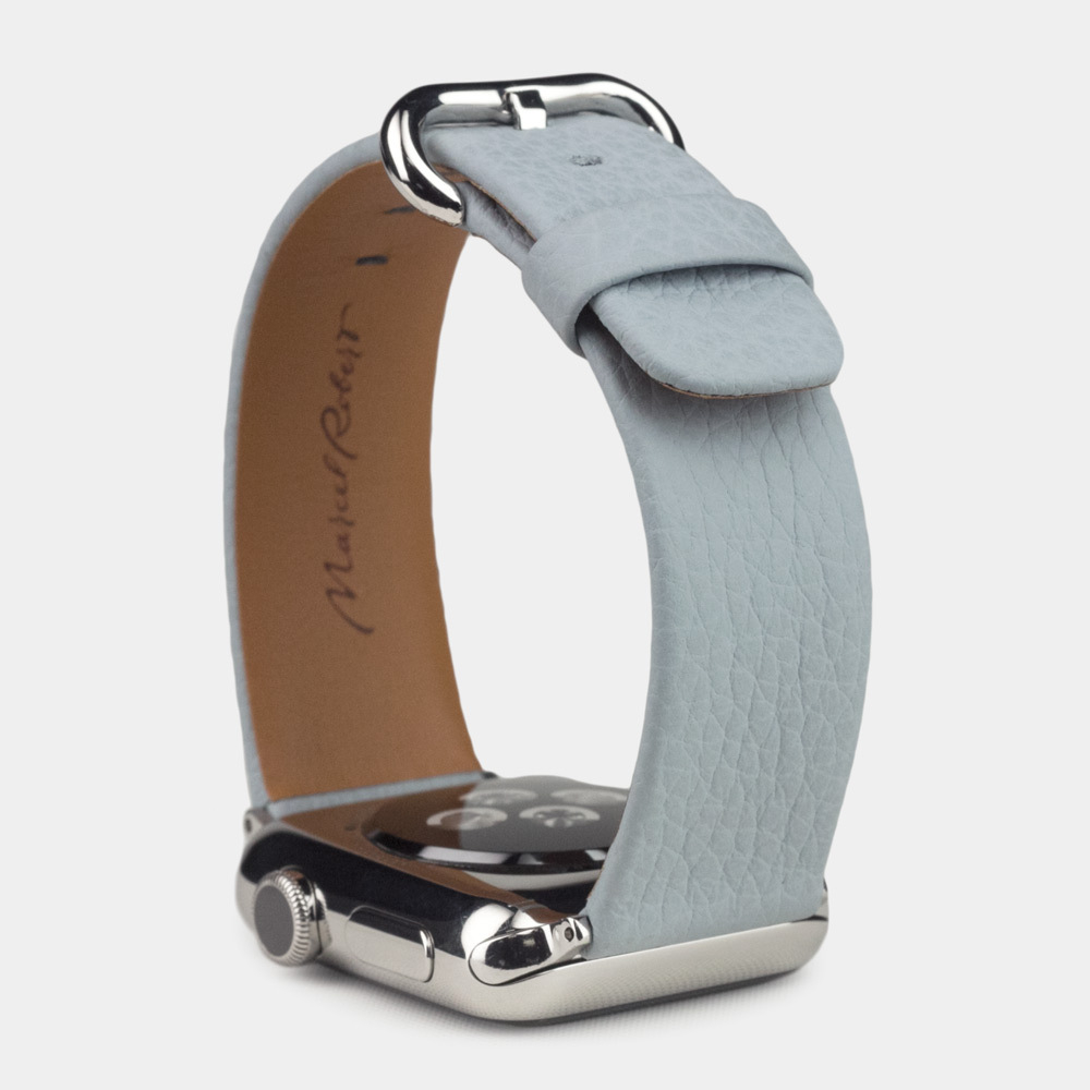 Ремешок для Apple Watch 44/45/46 mm из кожи теленка, голубого цвета