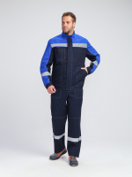 Костюм Бриготек-1 СОП (тк.Смесовая,260) брюки, т.синий/васильковый