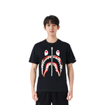 A Bathing Ape Check Shark Tee черный