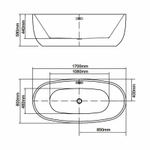 Акриловая ванна Swedbe Vita 170x80 8815 без гидромассажа
