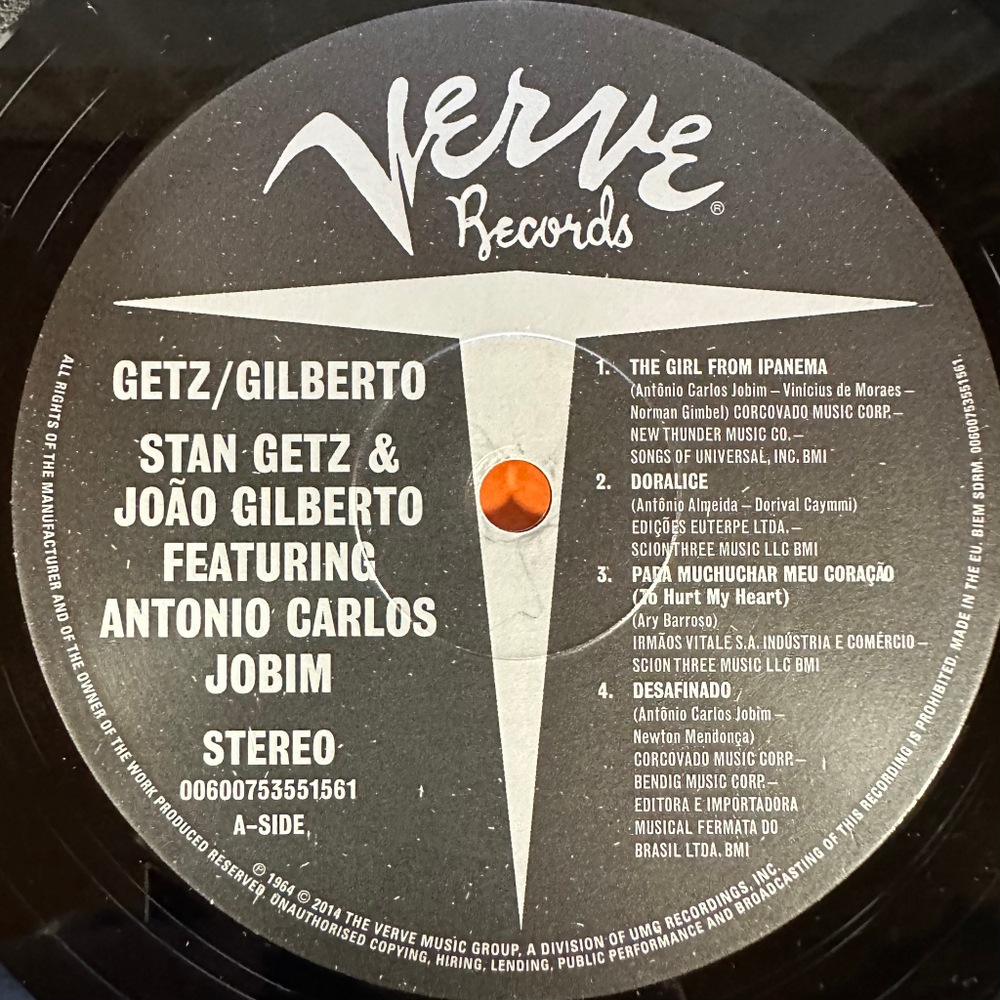 Stan Getz, Joao Gilberto Featuring Antonio Carlos Jobim ‎– Getz / Gilberto (Европа 2014г.)