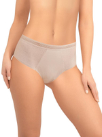 Трусики-слипы с широким бочком из кружева с сетчатой структурой (Размер: XL) (Цвет: черный)