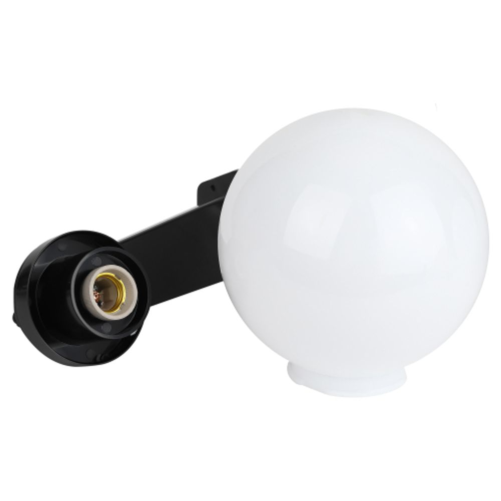 Садово-парковый светильник ЭРА НБУ 01-60-201 шар опаловый настенный IP44 Е27 max60Вт d200mm