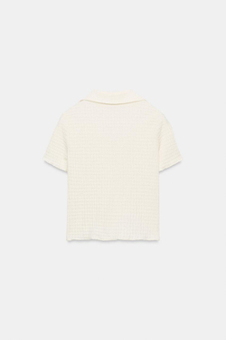 ZARA УКОРОЧЕННЫЙ ЖАКЕТ ИЗ РЕЛЬЕФНОЙ ТКАНИ, ЭКРЮ