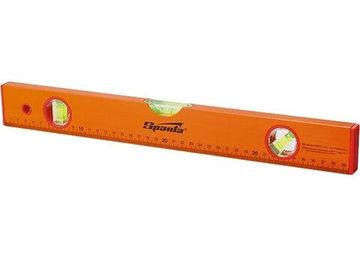 Алюминиевый уровень 1000 мм SPARTA 3 глазка, желтый, линейка// 330295