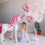 Фольгированный шар-фигура стоячая «Цветочный единорог» AIR, 117 см