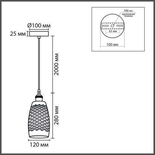 Подвесной светильник Lumion CANESTRA 8350/1B